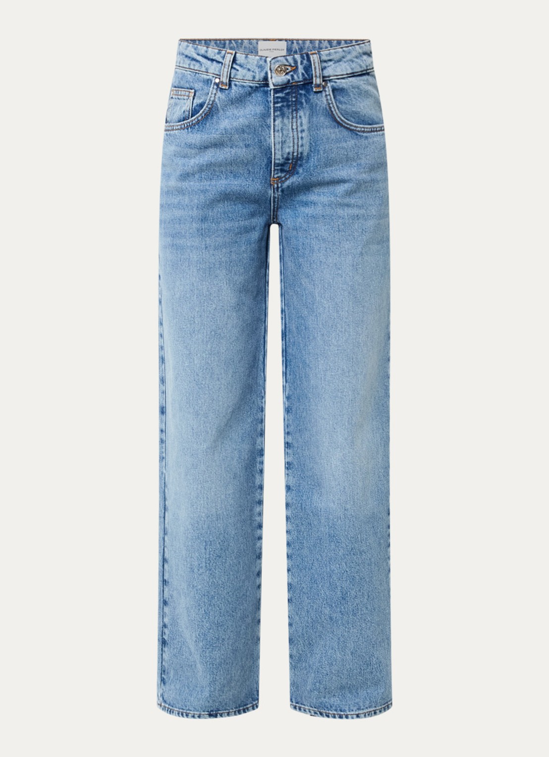 Claudie Pierlot High waist straight leg jeans met lichte wassing - voorkant indigo