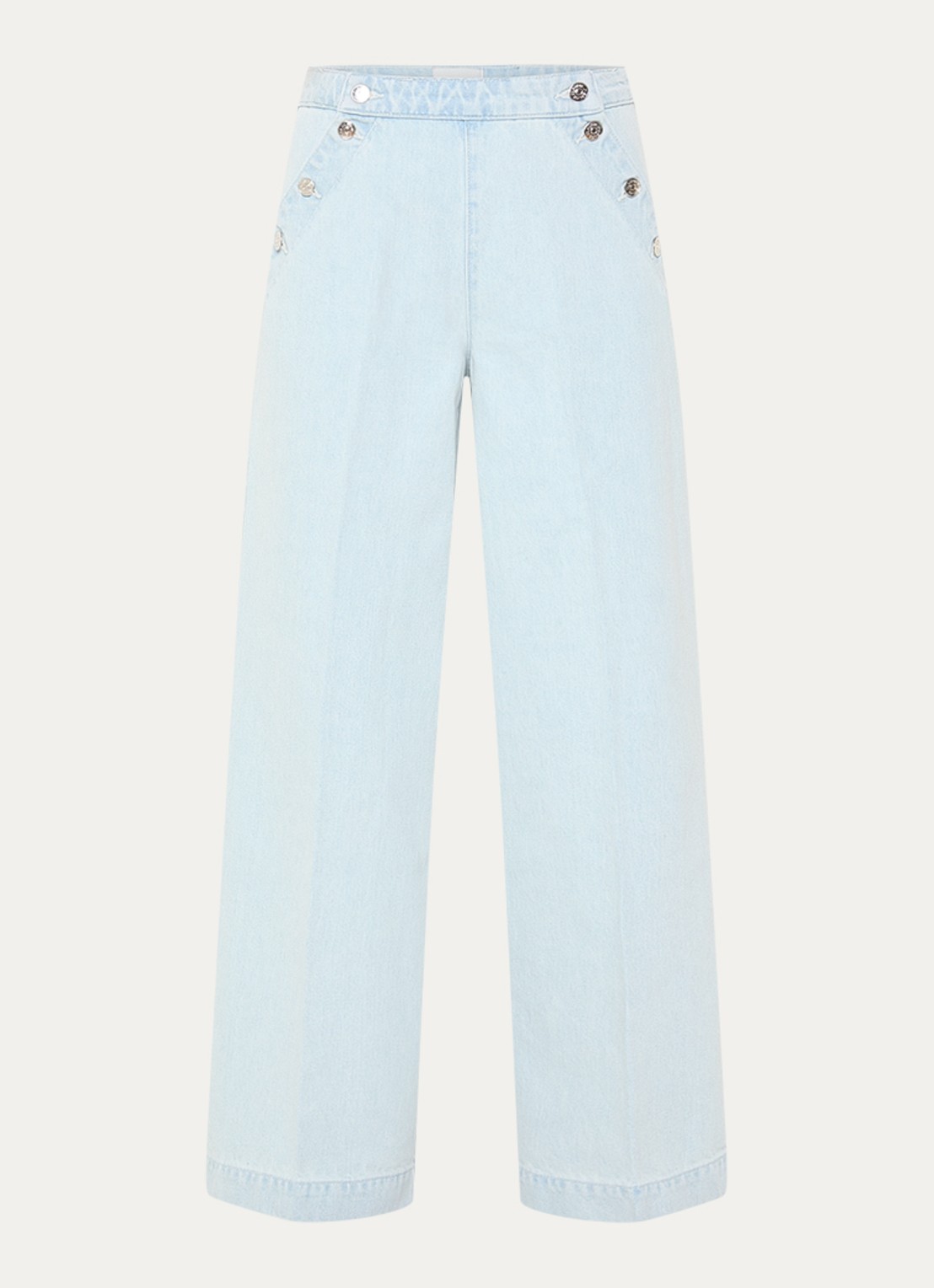 Claudie Pierlot High waist straight leg jeans met lichte wassing - voorkant 2 indigo