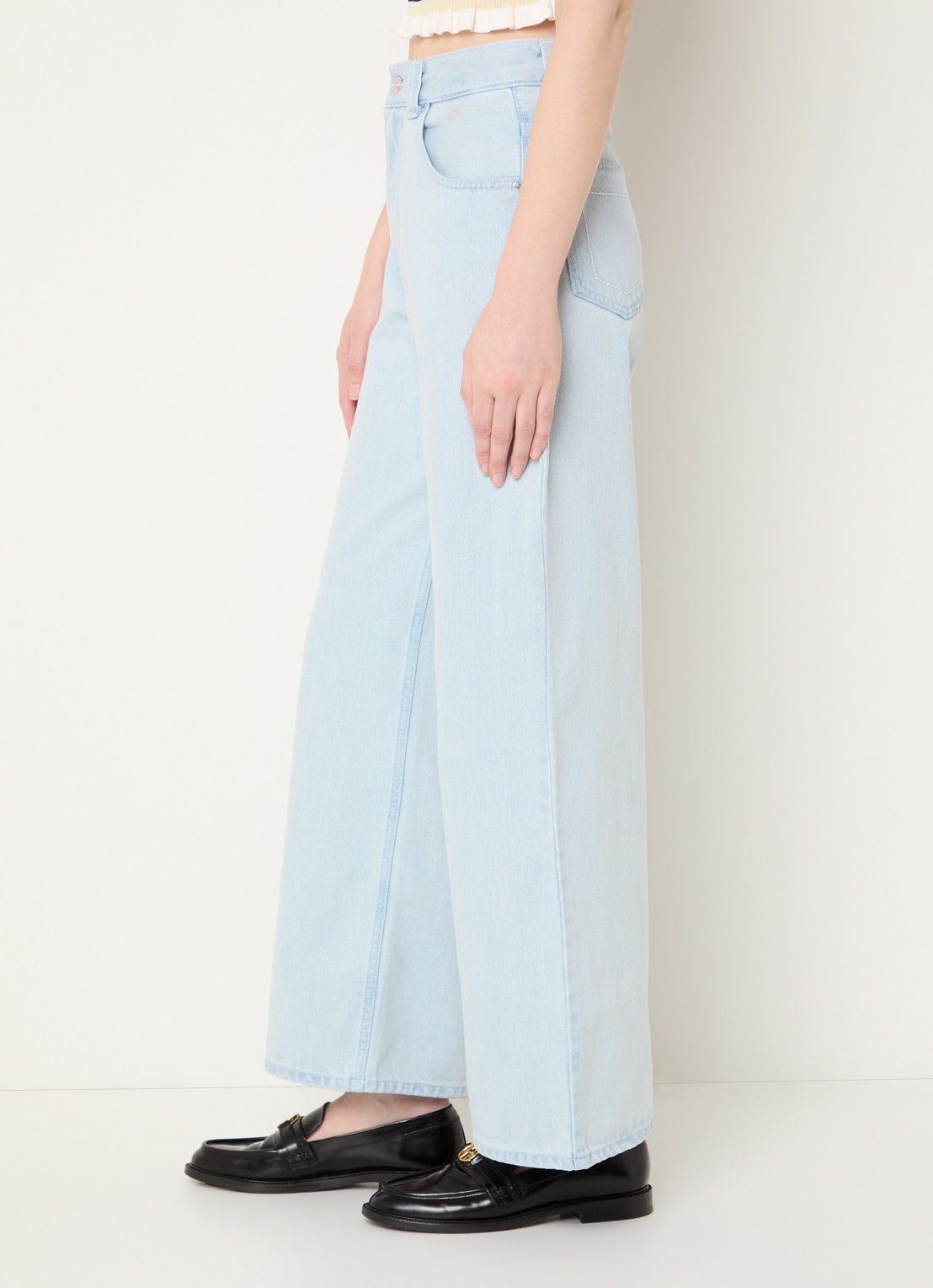 Claudie Pierlot High waist straight leg jeans met lichte wassing - detail 2 indigo