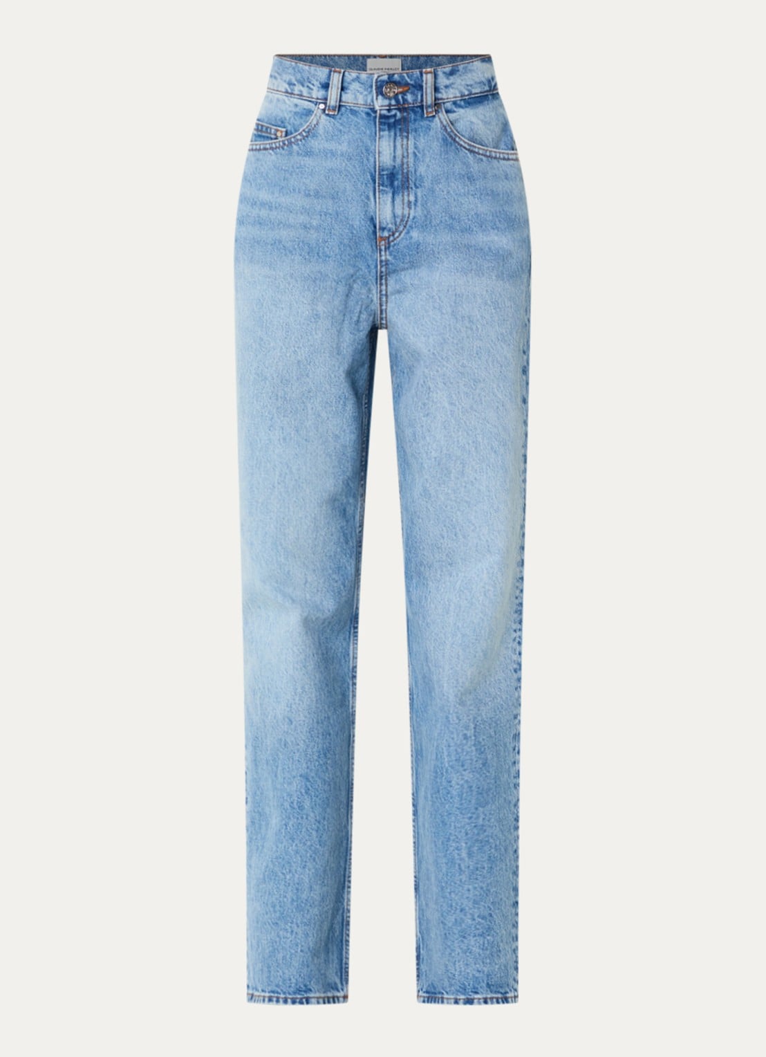 Claudie Pierlot High waist straight leg jeans met medium wassing - voorkant indigo