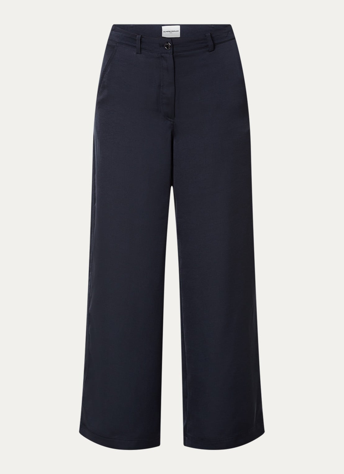 Claudie Pierlot High waist straight leg pantalon met steekzakken - voorkant 3 donkerblauw