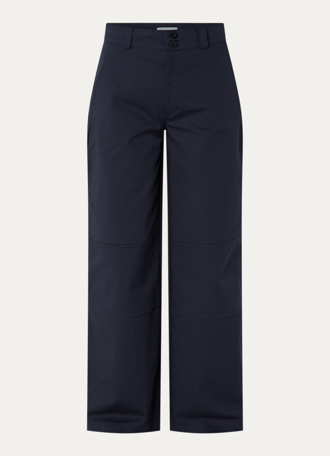 Claudie Pierlot High waist straight leg pantalon met steekzakken - voorkant donkerblauw