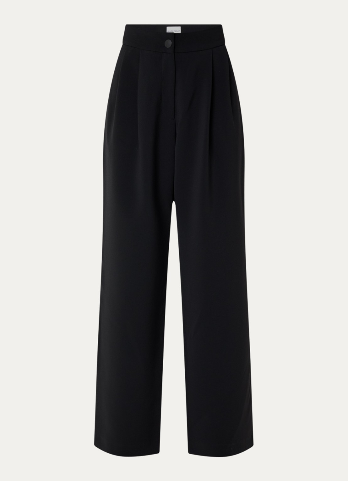 Claudie Pierlot High waist wide fit broek met steekzakken - voorkant 2 zwart