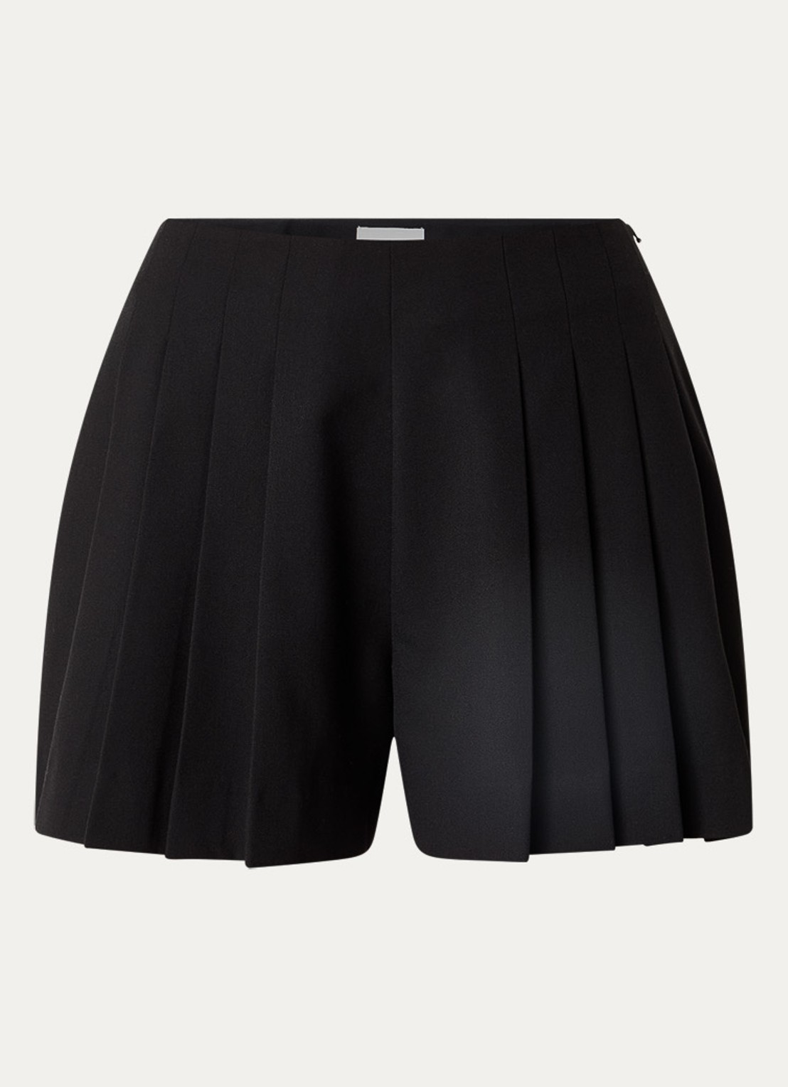 Claudie Pierlot High waist wide fit korte broek met plooien - voorkant zwart