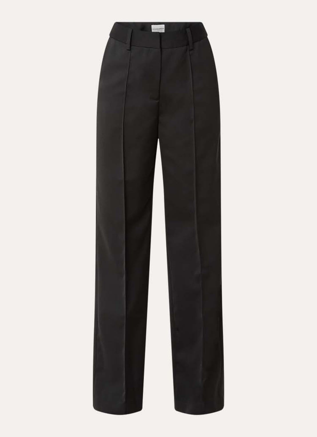 Claudie Pierlot High waist wide fit pantalon in wolblend - voorkant 2 zwart