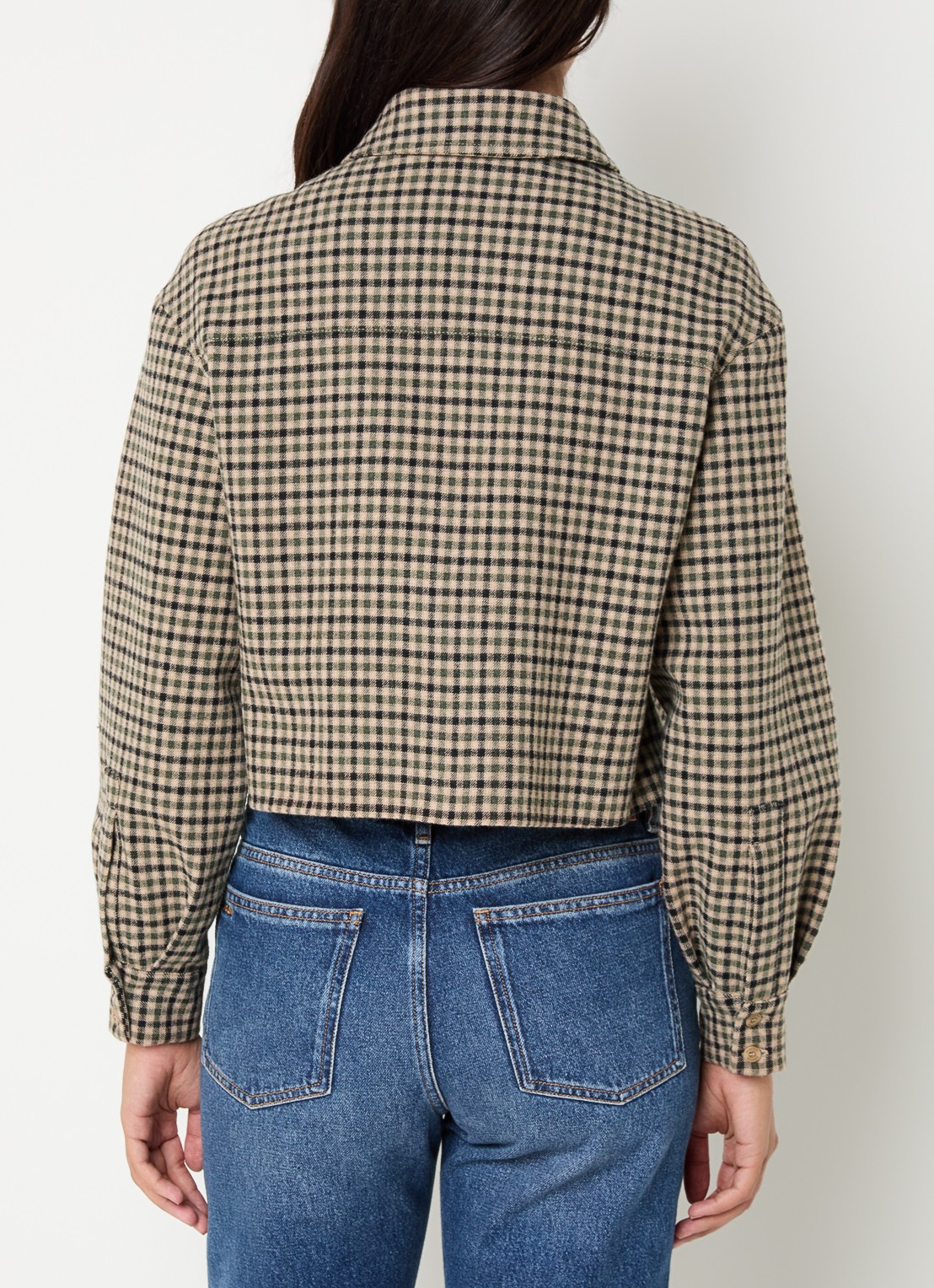 Claudie Pierlot Jack in wolblend met pied-de-poule dessin - achterkant 4 camel