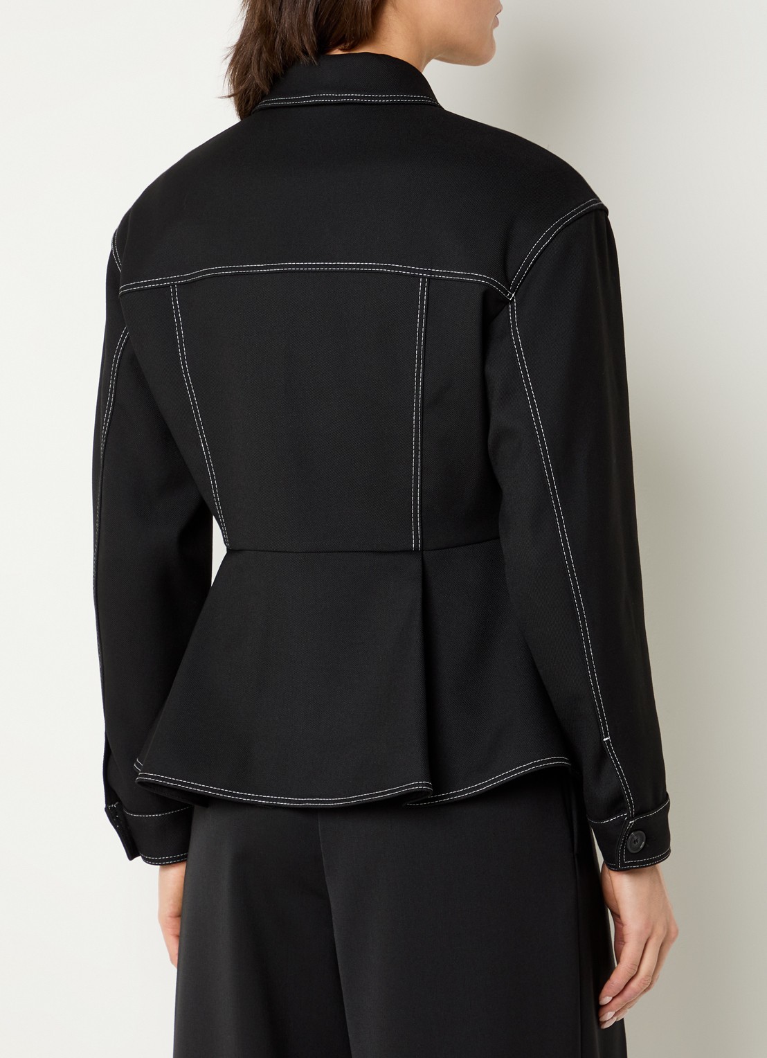 Claudie Pierlot Jack met peplum en borstzakken - achterkant 4 zwart