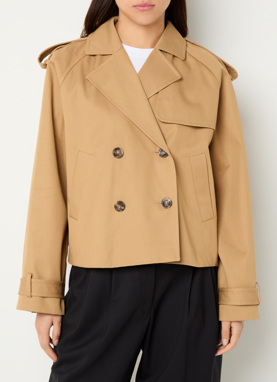 Claudie Pierlot Jack met steekzakken - detail 4 camel