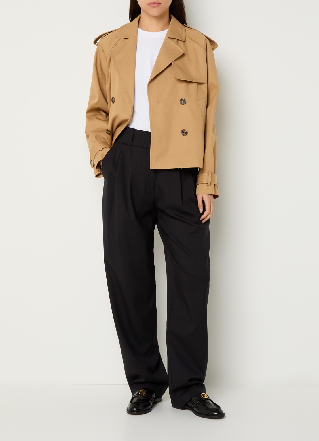 Claudie Pierlot Jack met steekzakken - voorkant 2 camel