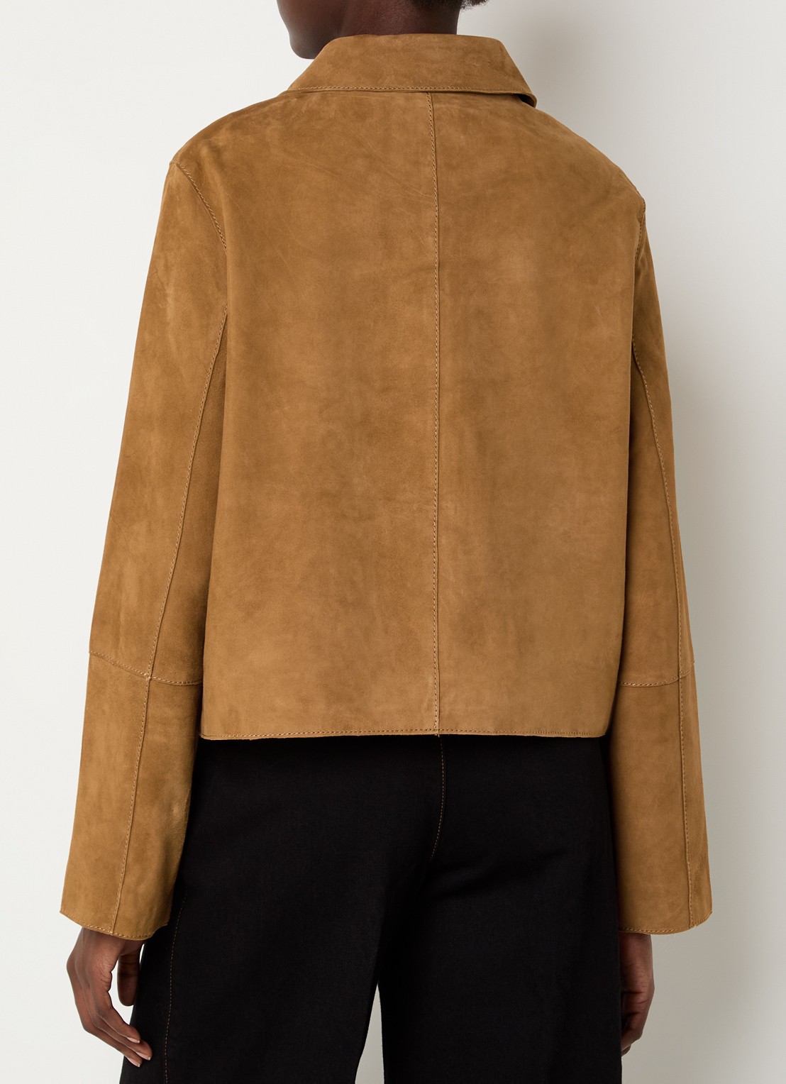 Claudie Pierlot Jack van geitenleer met klepzakken - achterkant 4 cognac