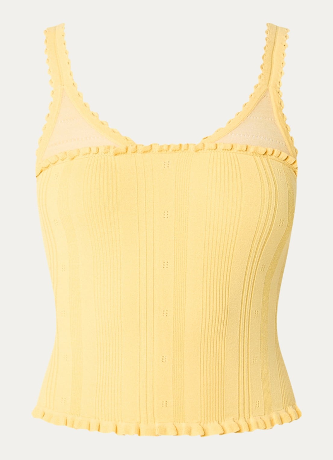 Claudie Pierlot Magma fijngebreide tanktop - voorkant 2 geel