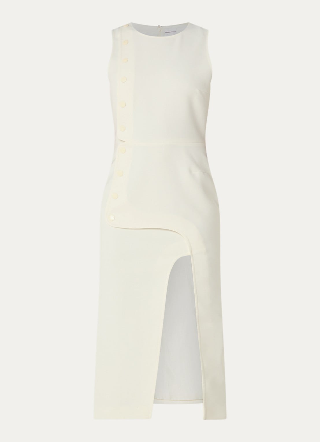 Claudie Pierlot Maxi blazerjurk met split - voorkant 3 gebroken wit