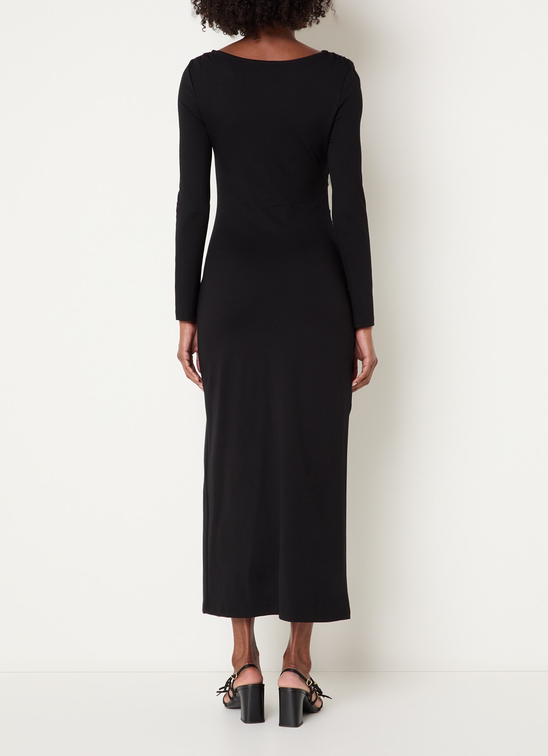 Claudie Pierlot Maxi jurk met boothals - achterkant 2 zwart