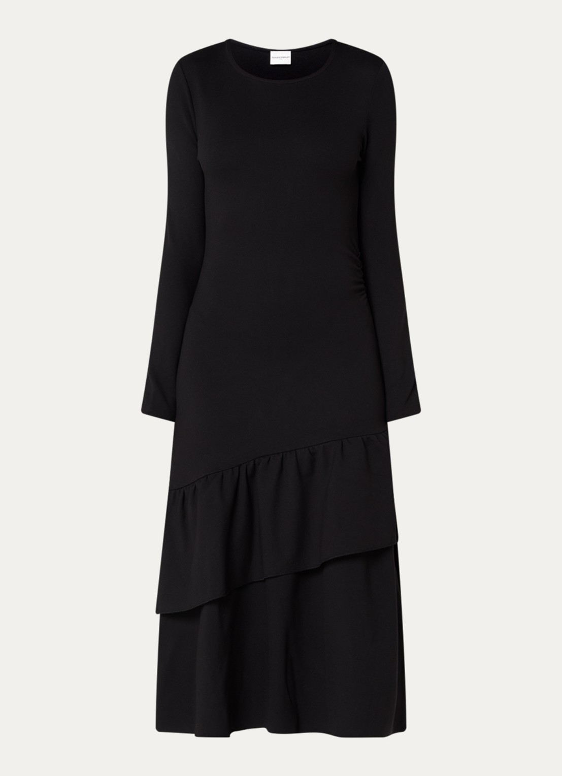 Claudie Pierlot Maxi jurk met volant - voorkant zwart