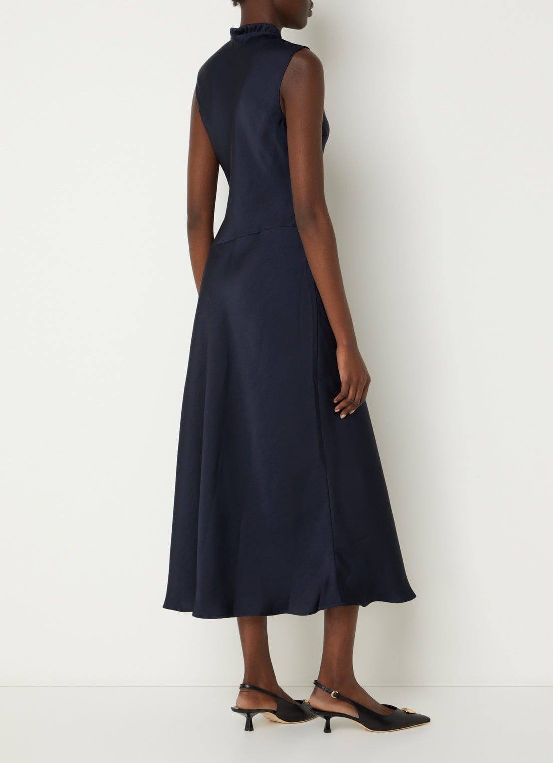 Claudie Pierlot Maxi tuniekjurk met split - achterkant donkerblauw