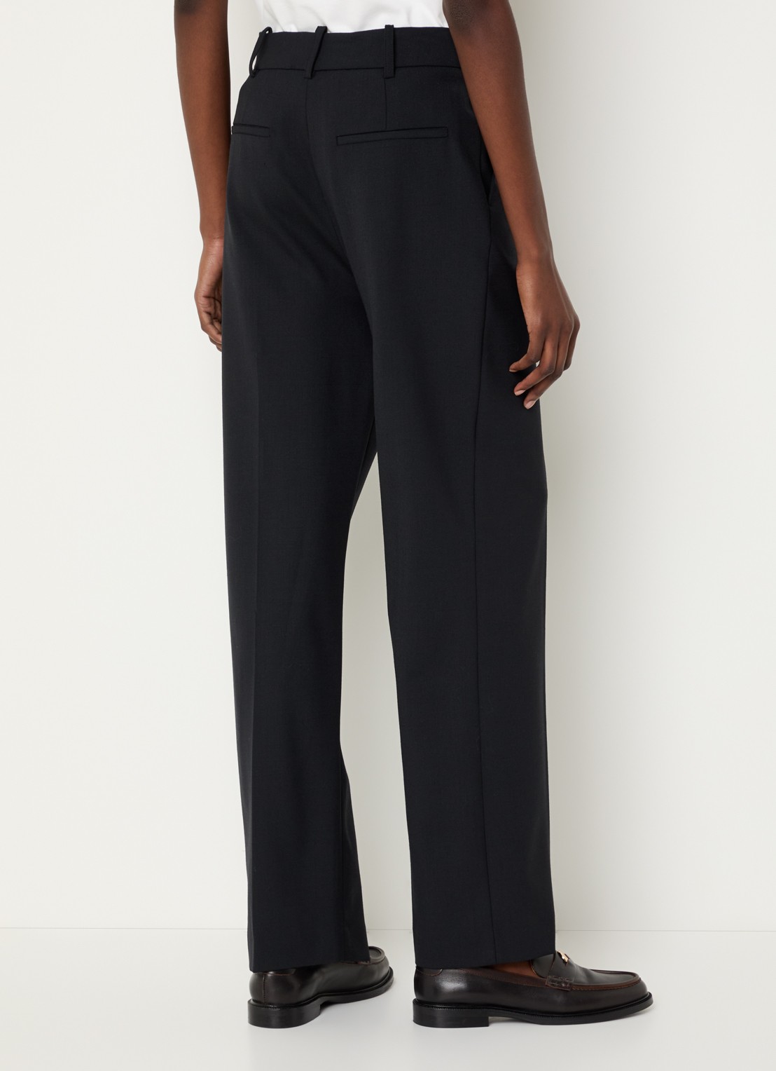Claudie Pierlot Mid waist straight fit broek met steekzakken - achterkant 2 zwart