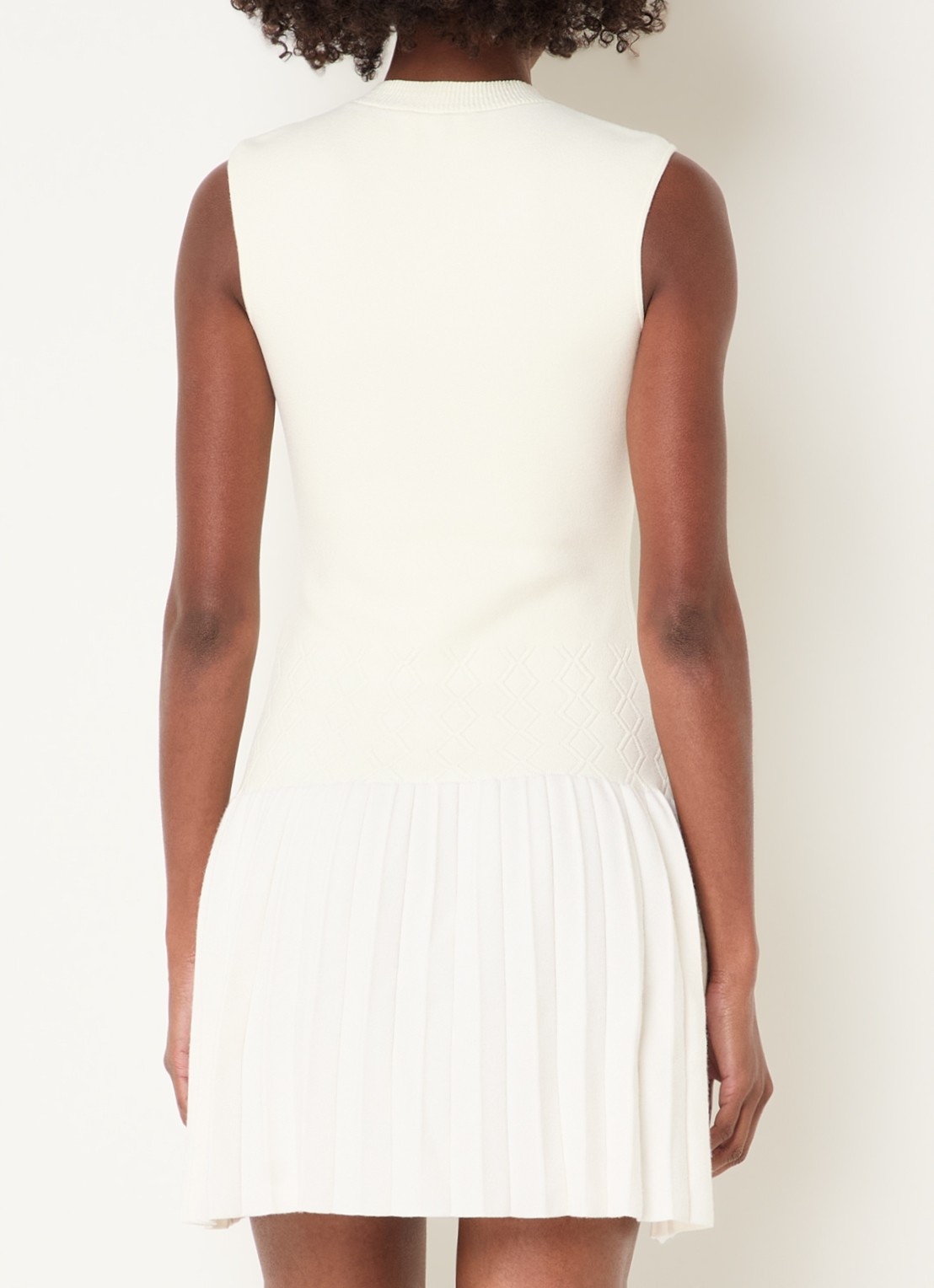 Claudie Pierlot Midi jurk met stretch - achterkant 2 gebroken wit