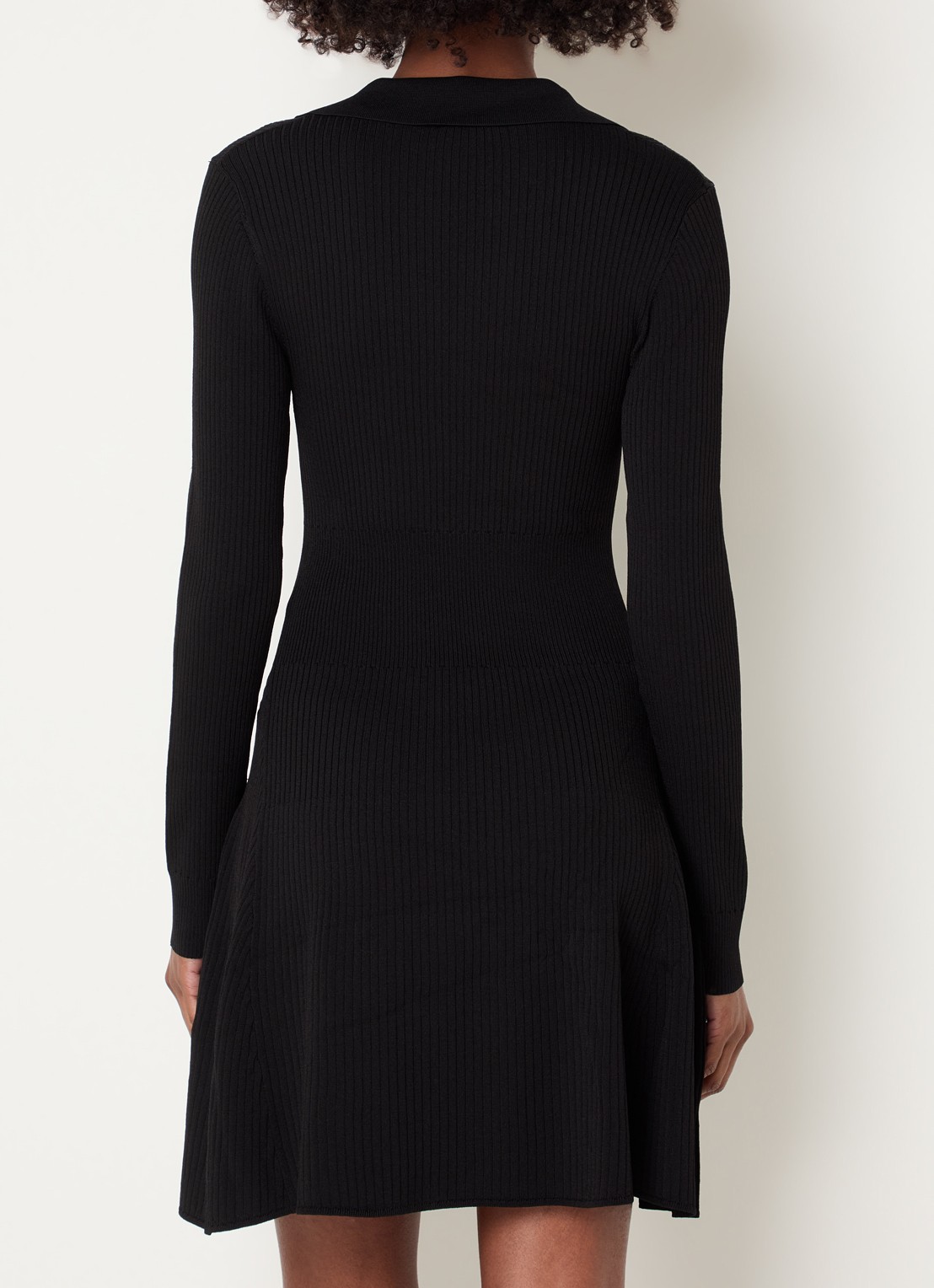 Claudie Pierlot Midi jurk met structuur - achterkant zwart