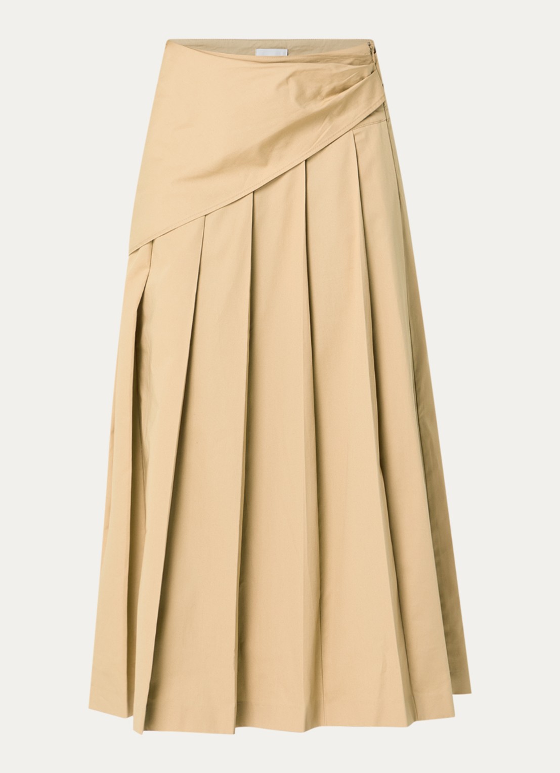 Claudie Pierlot Midi plooirok met steekzakken - voorkant 3 camel