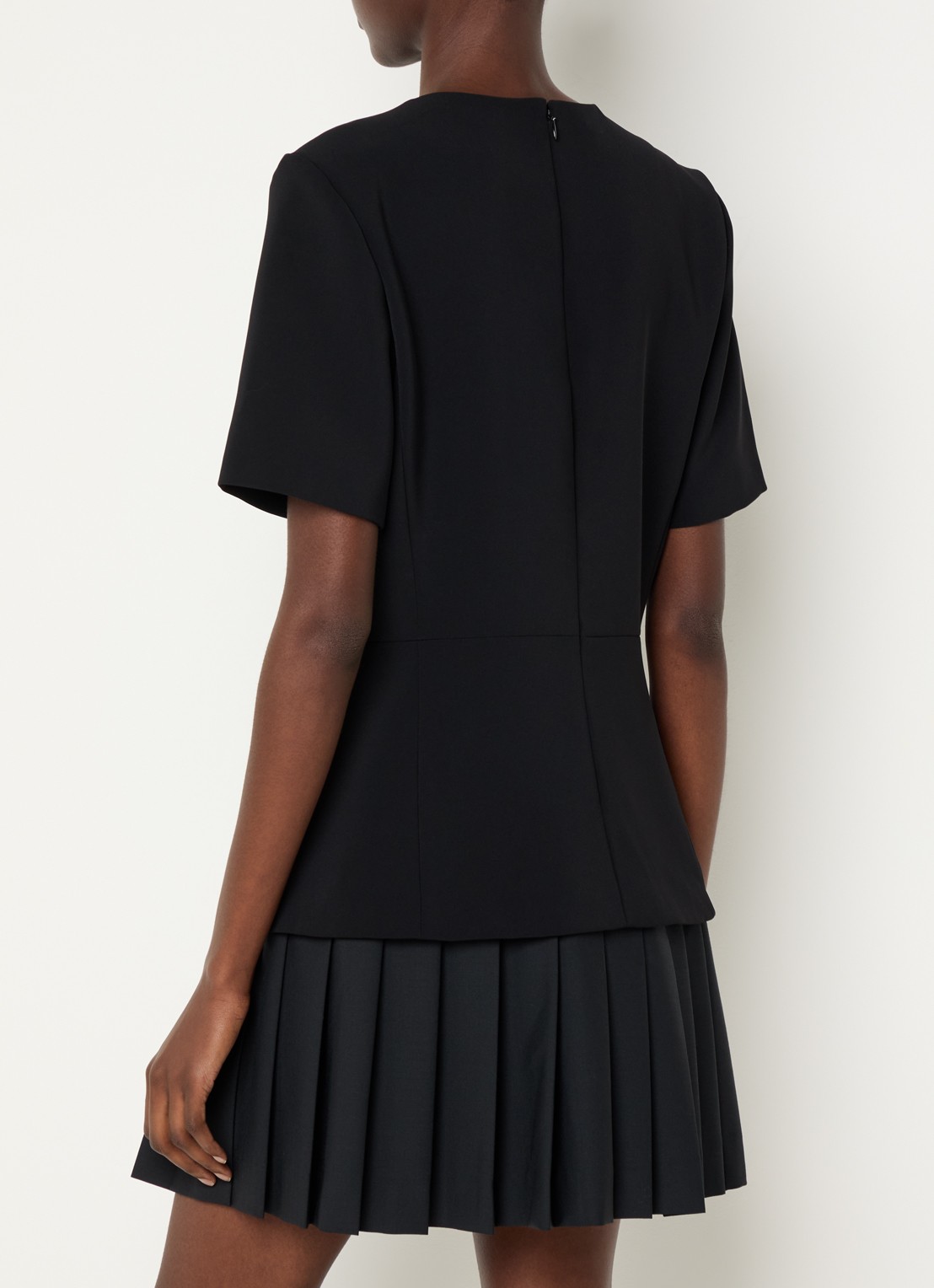Claudie Pierlot Mini jurk met plissé - achterkant 2 zwart
