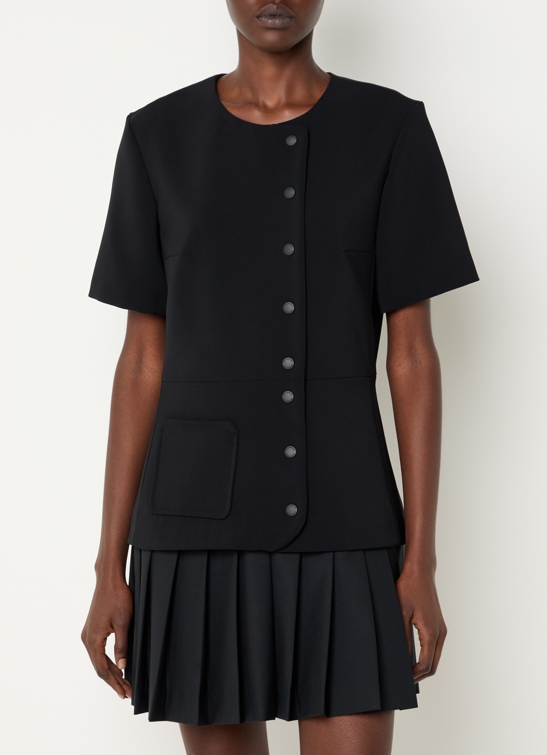 Claudie Pierlot Mini jurk met plissé - detail zwart