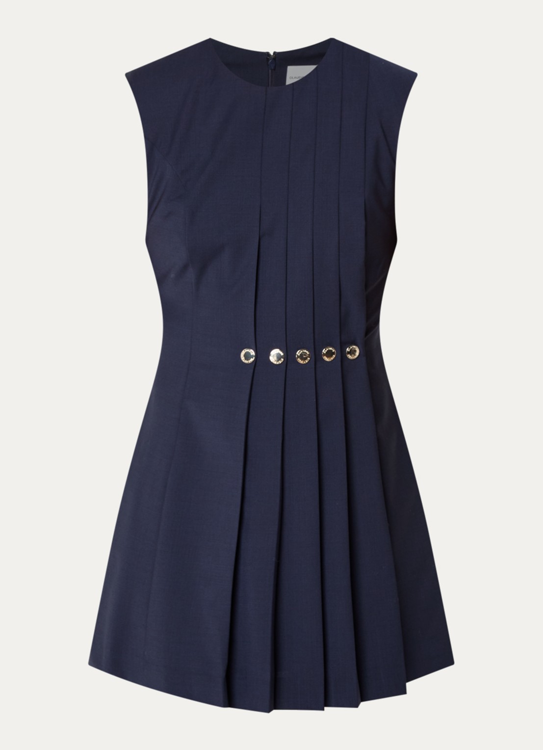 Claudie Pierlot Mini jurk met plooien - voorkant 2 donkerblauw
