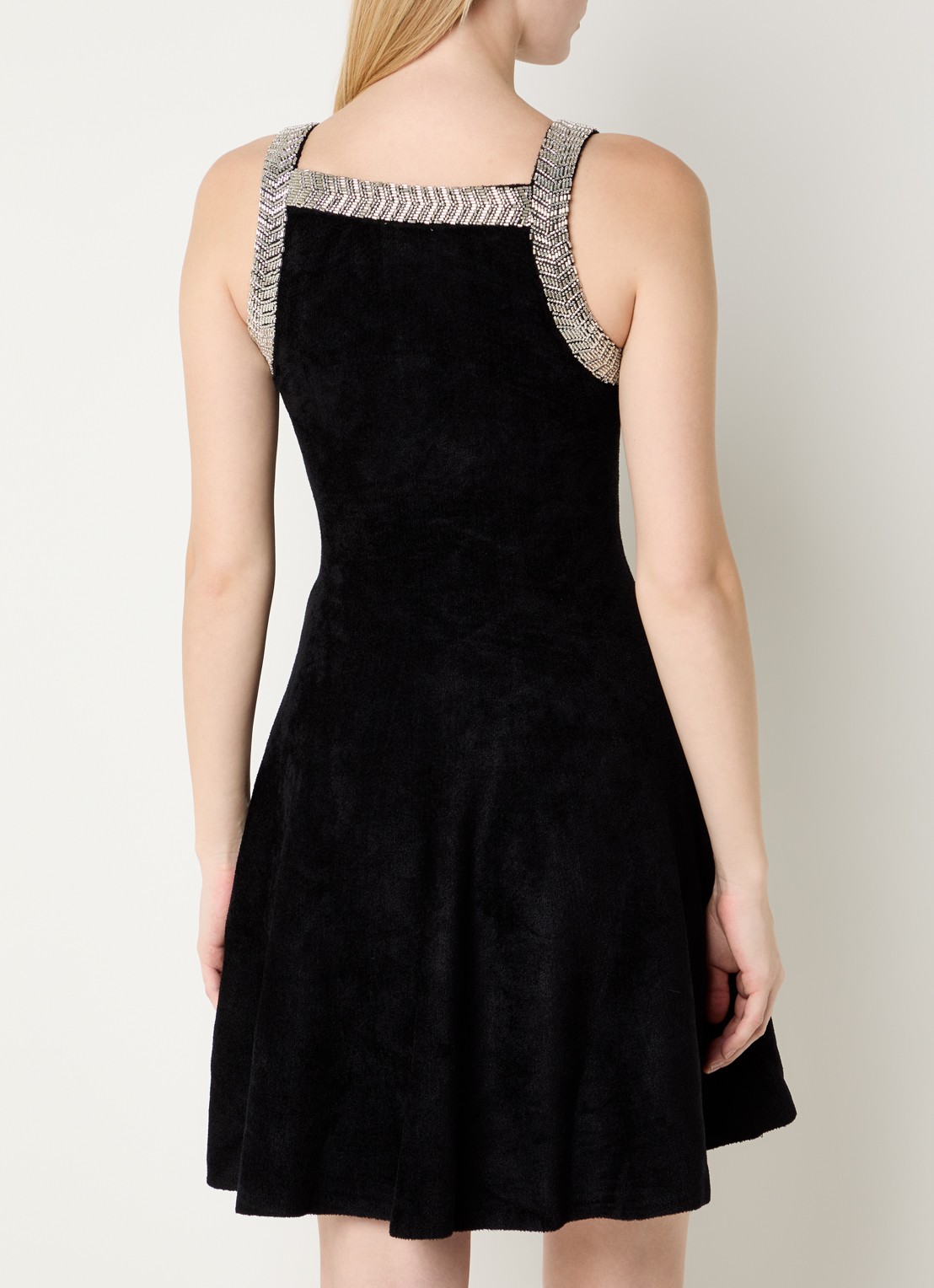 Claudie Pierlot Mini jurk met rechthoekige hals - achterkant 4 zwart
