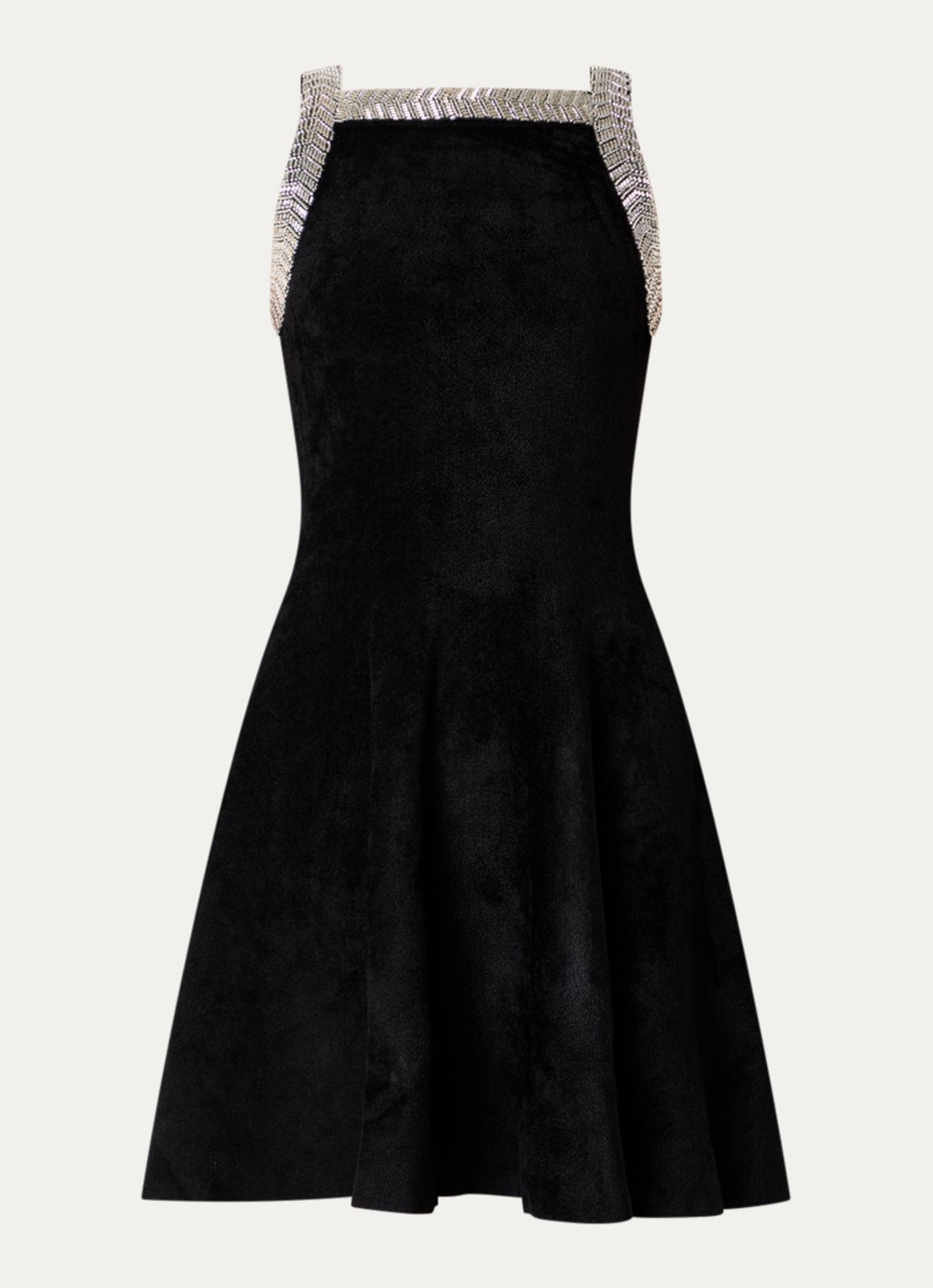Claudie Pierlot Mini jurk met rechthoekige hals - voorkant zwart