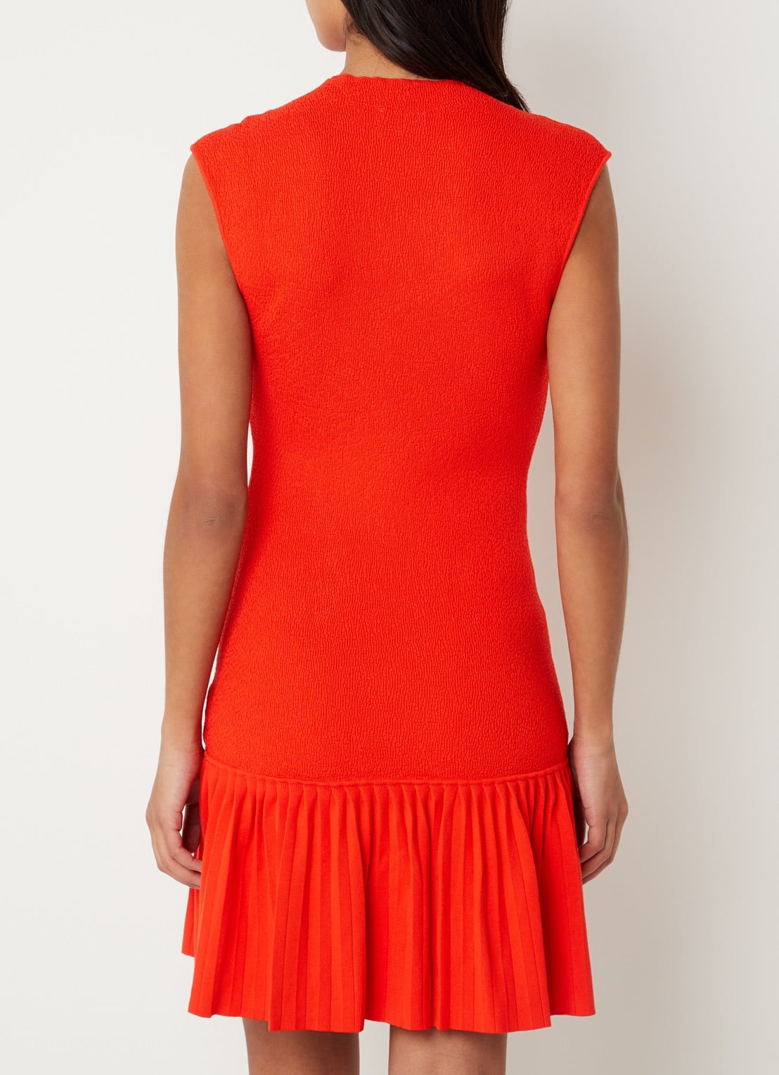 Claudie Pierlot Mini jurk met volant - achterkant koraal