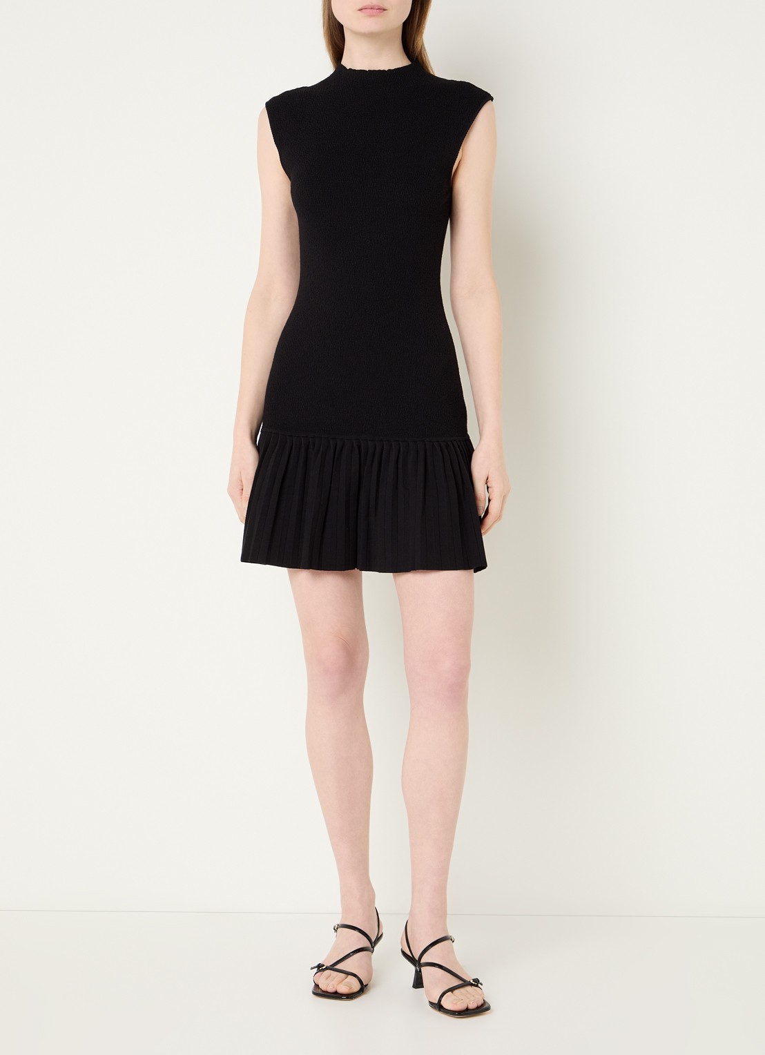 Claudie Pierlot Mini jurk met volant - voorkant 4 zwart