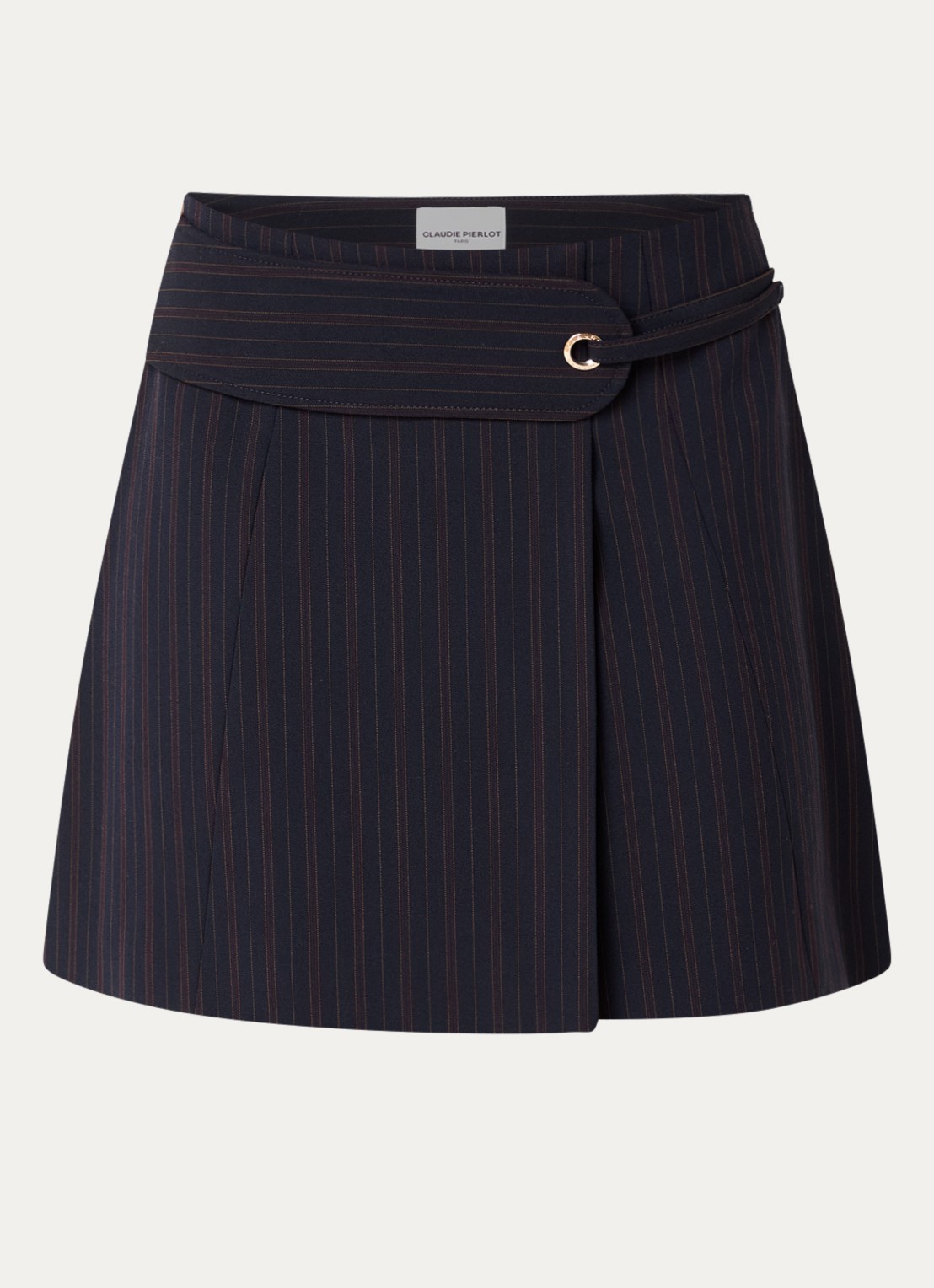 Claudie Pierlot Mini rok met streepprint - voorkant 2 donkerblauw