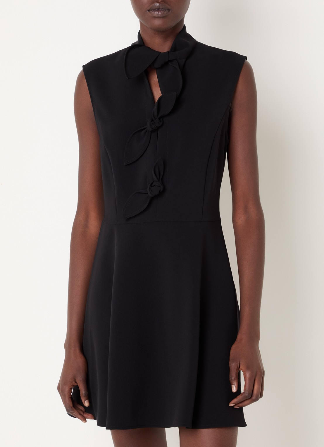 Claudie Pierlot Mini tuniekjurk met gestrikt plooidetail  - detail 4 zwart