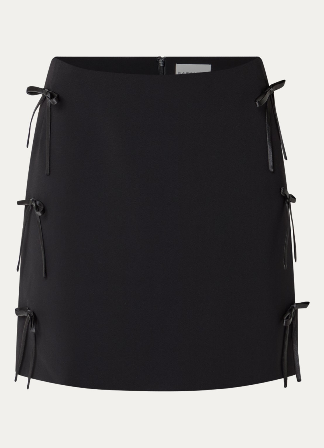Claudie Pierlot Minirok met gestrikt detail - voorkant 2 zwart