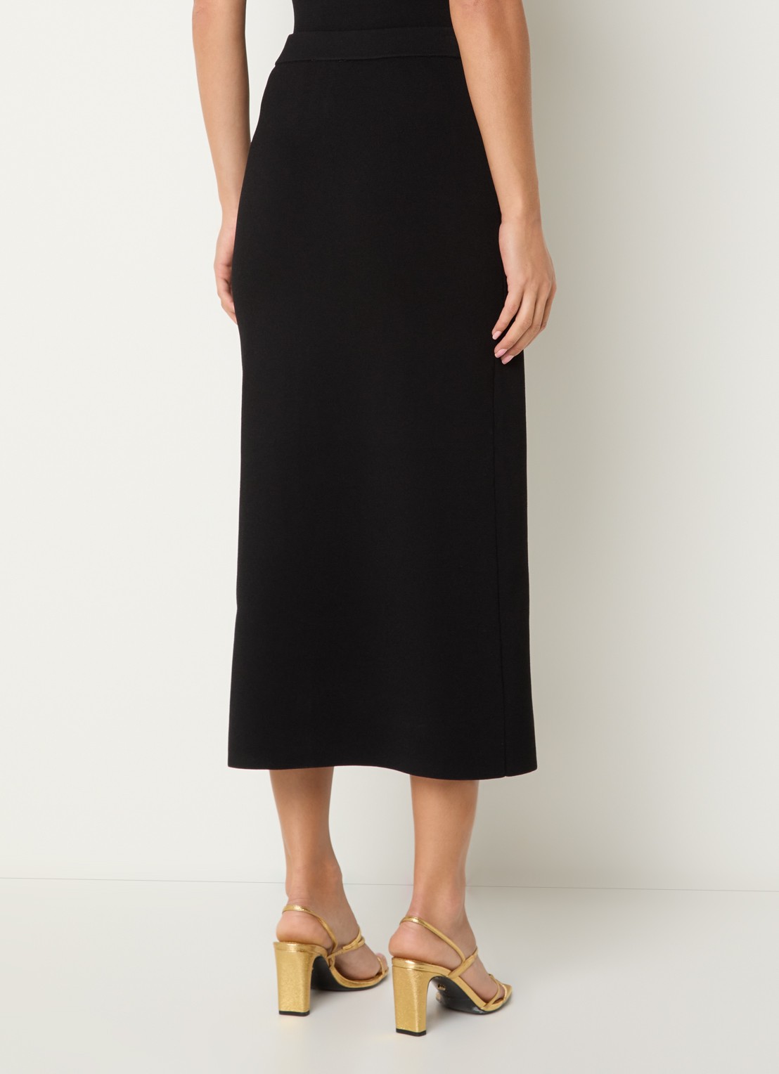 Claudie Pierlot Monarque fijngebreide midi rok met sierknopen - achterkant 4 zwart