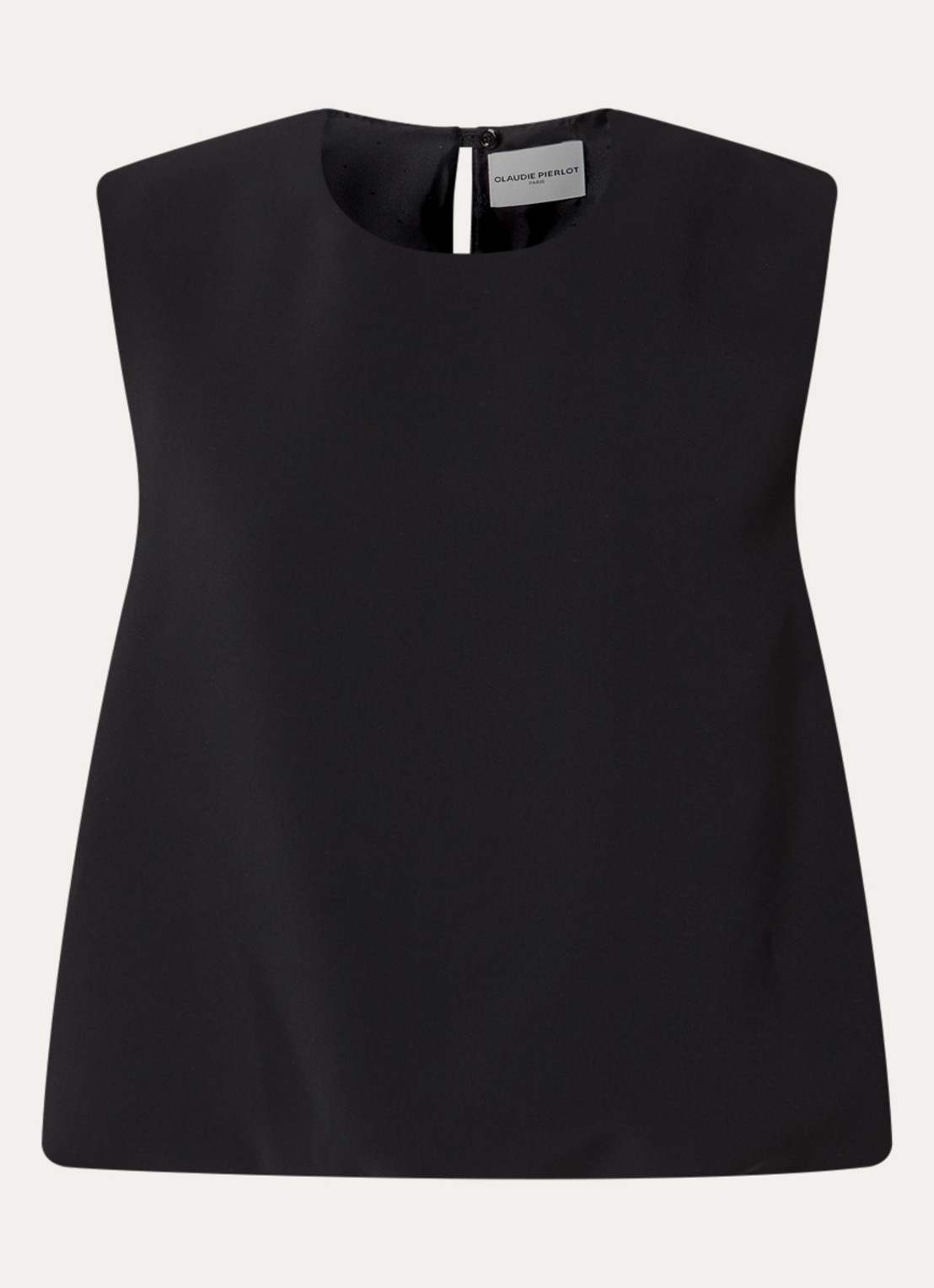 Claudie Pierlot Mouwloze top met gestrikt detail - voorkant 2 zwart