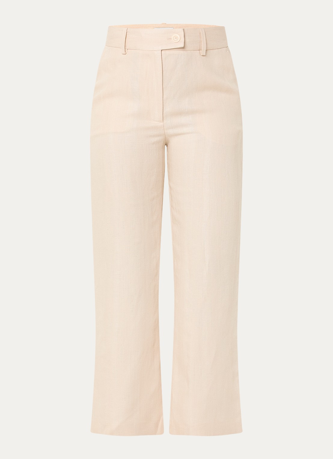 Claudie Pierlot Passila pantalon in linnenblend met steekzakken - voorkant 2 creme