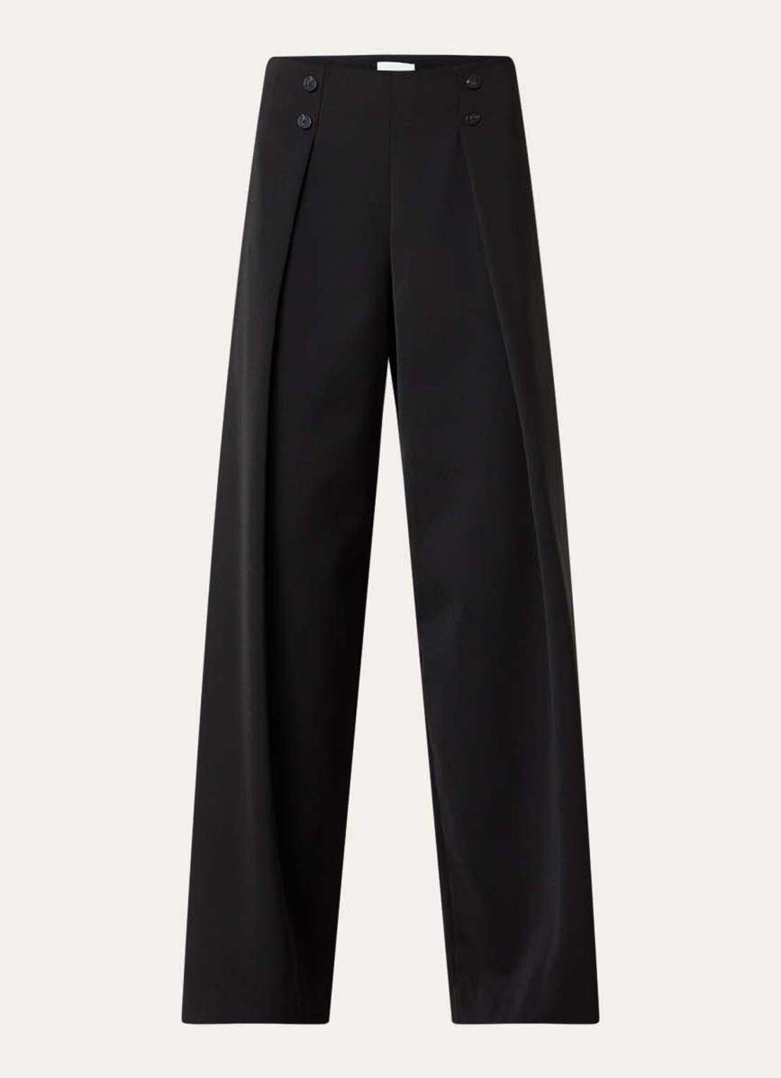 Claudie Pierlot Pelia high waist wide fit pantalon met steekzakken - voorkant 3 zwart