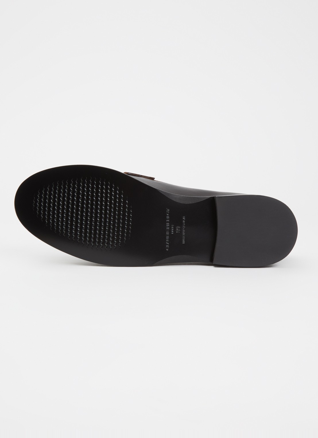 Claudie Pierlot Penny loafer van kalfsleer met logo - detail 4 donkerbruin