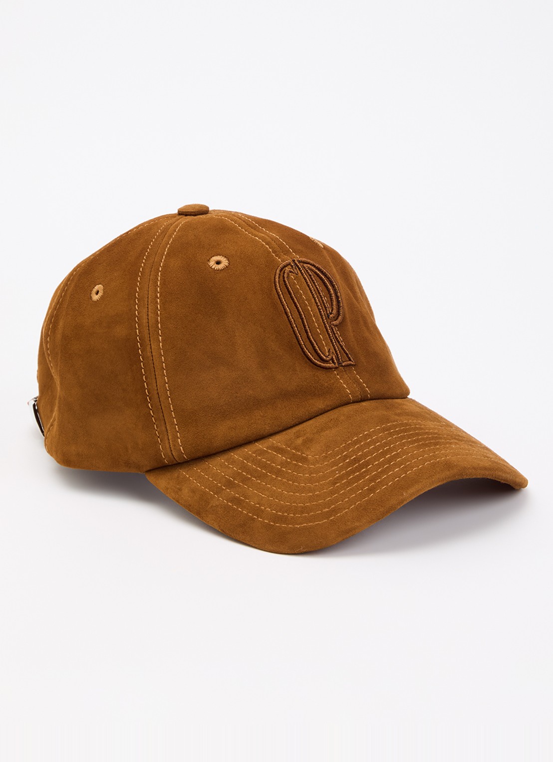 Claudie Pierlot Pet van suède met logoborduring  - voorkant 2 bruin