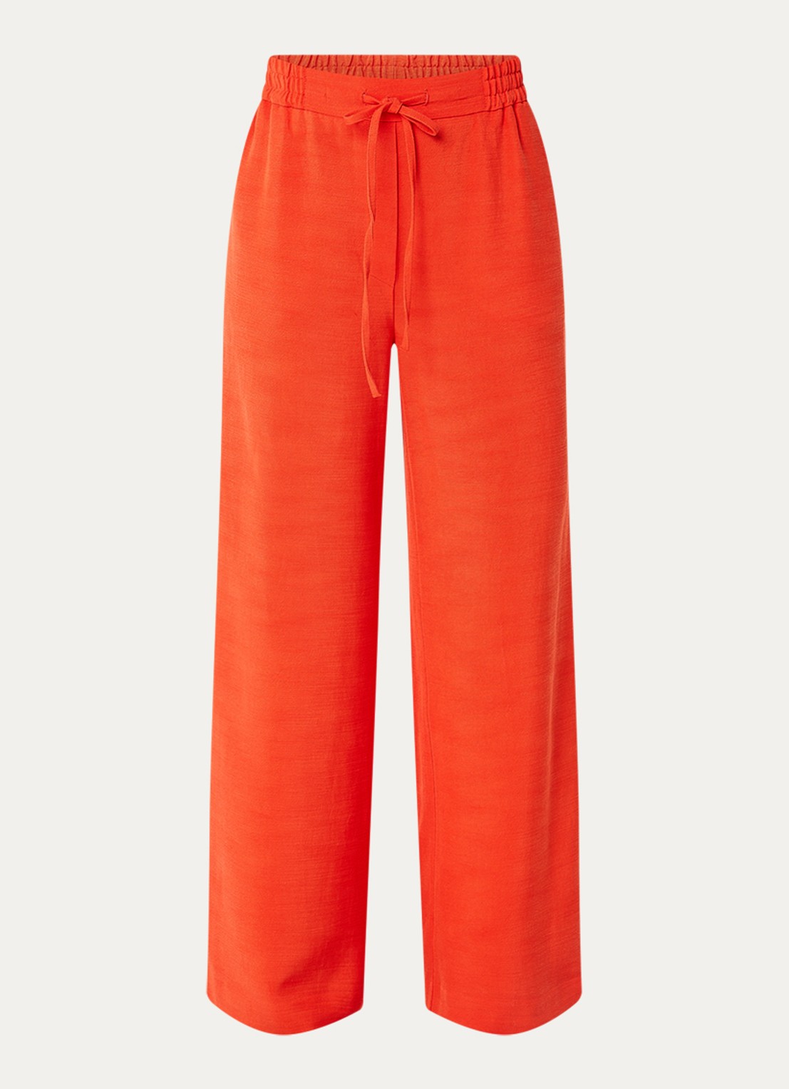 Claudie Pierlot Pistebis mid waist loose fit pantalon met trekkoord - voorkant 2 oranjerood