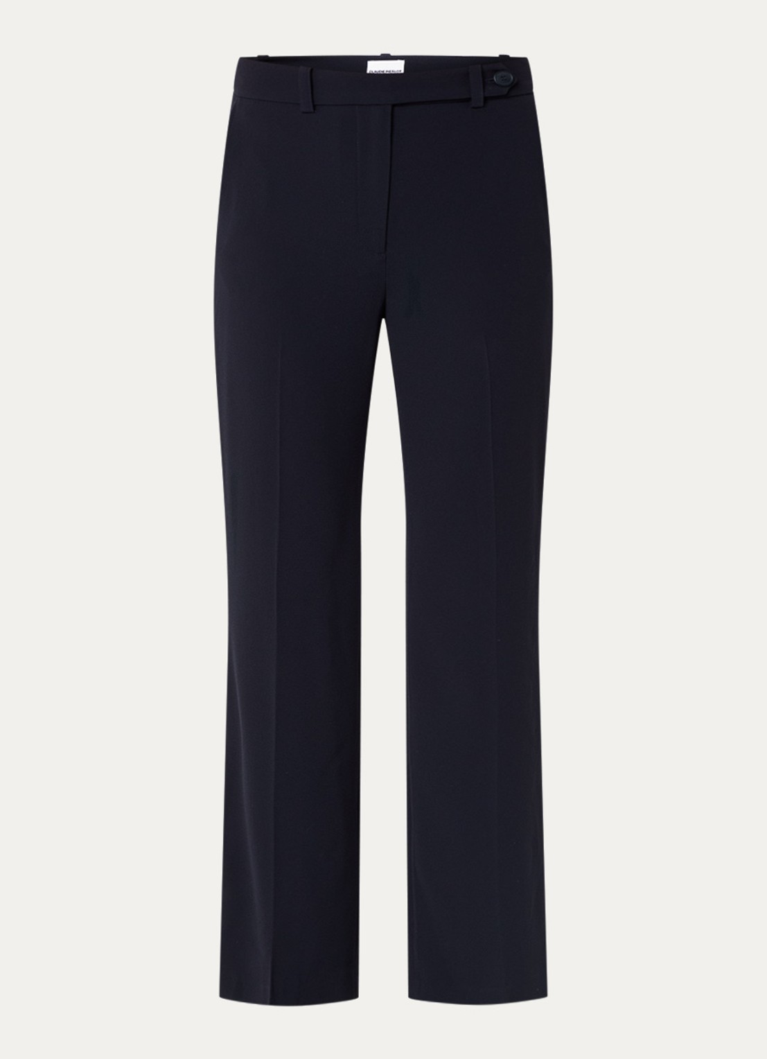 Claudie Pierlot Pixiabis high waist wide fit pantalon met steekzakken - voorkant 2 donkerblauw