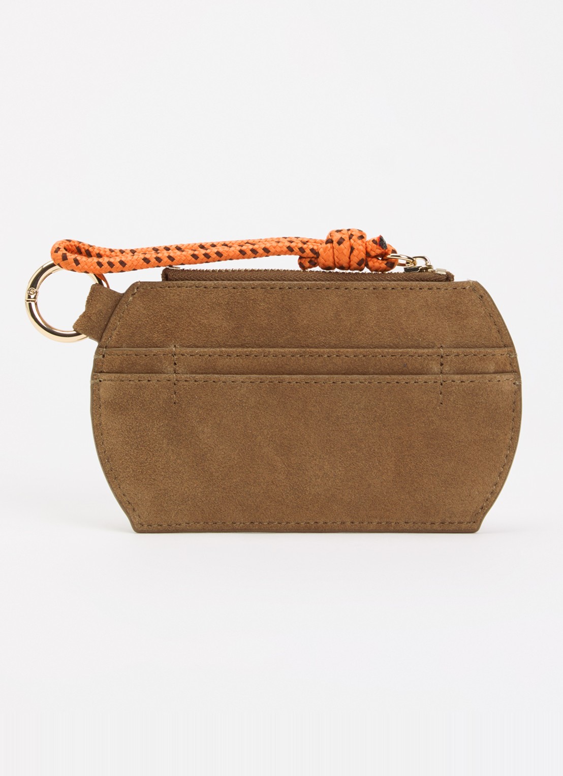 Claudie Pierlot Portemonnee van suède - achterkant camel