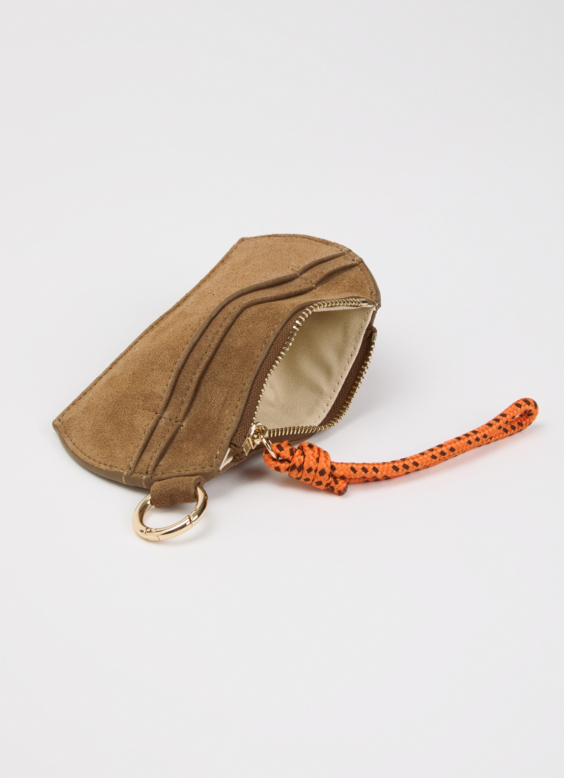 Claudie Pierlot Portemonnee van suède - voorkant 3 camel