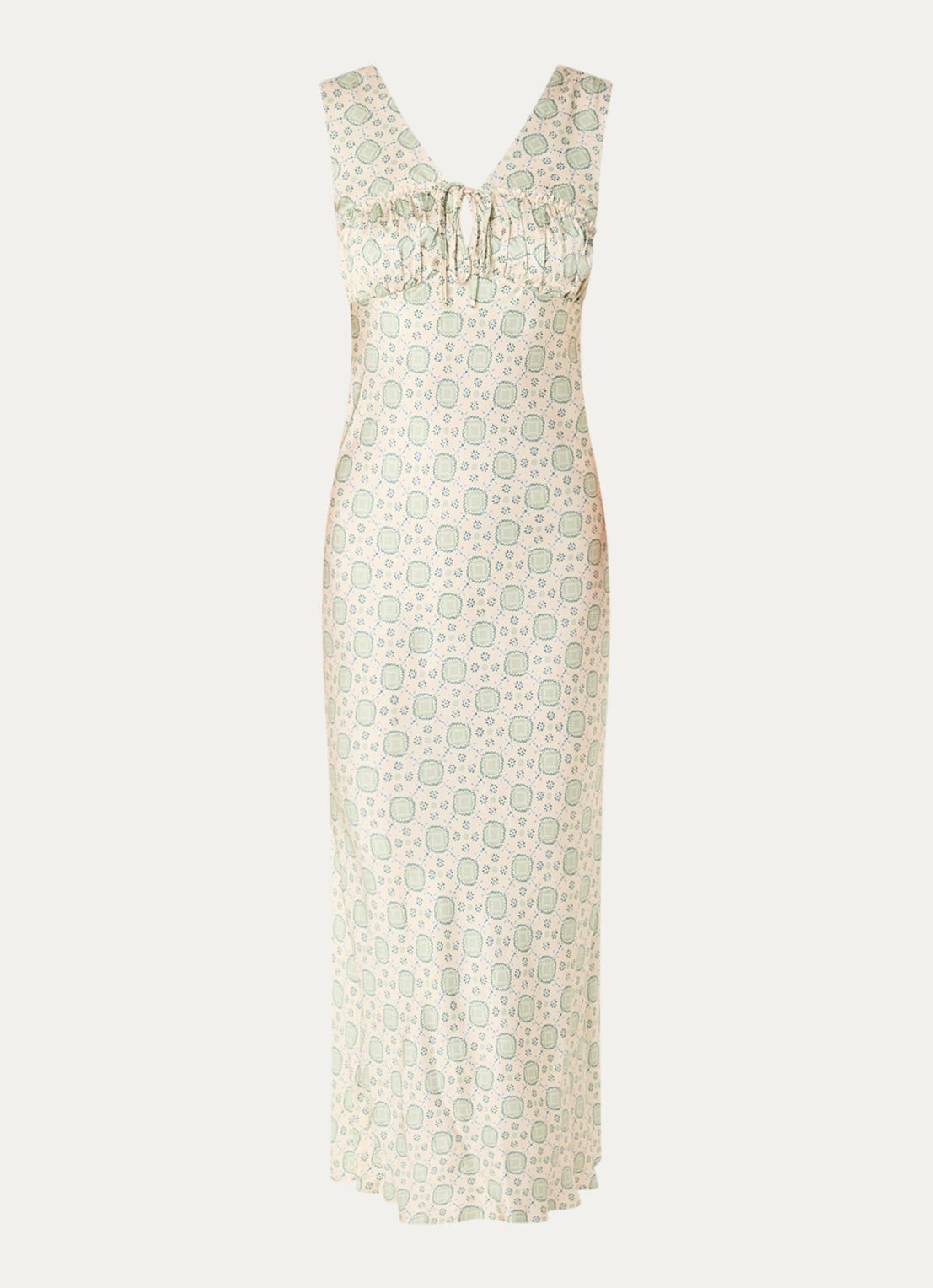Claudie Pierlot Raphaella midi jurk met print - voorkant 2 beige