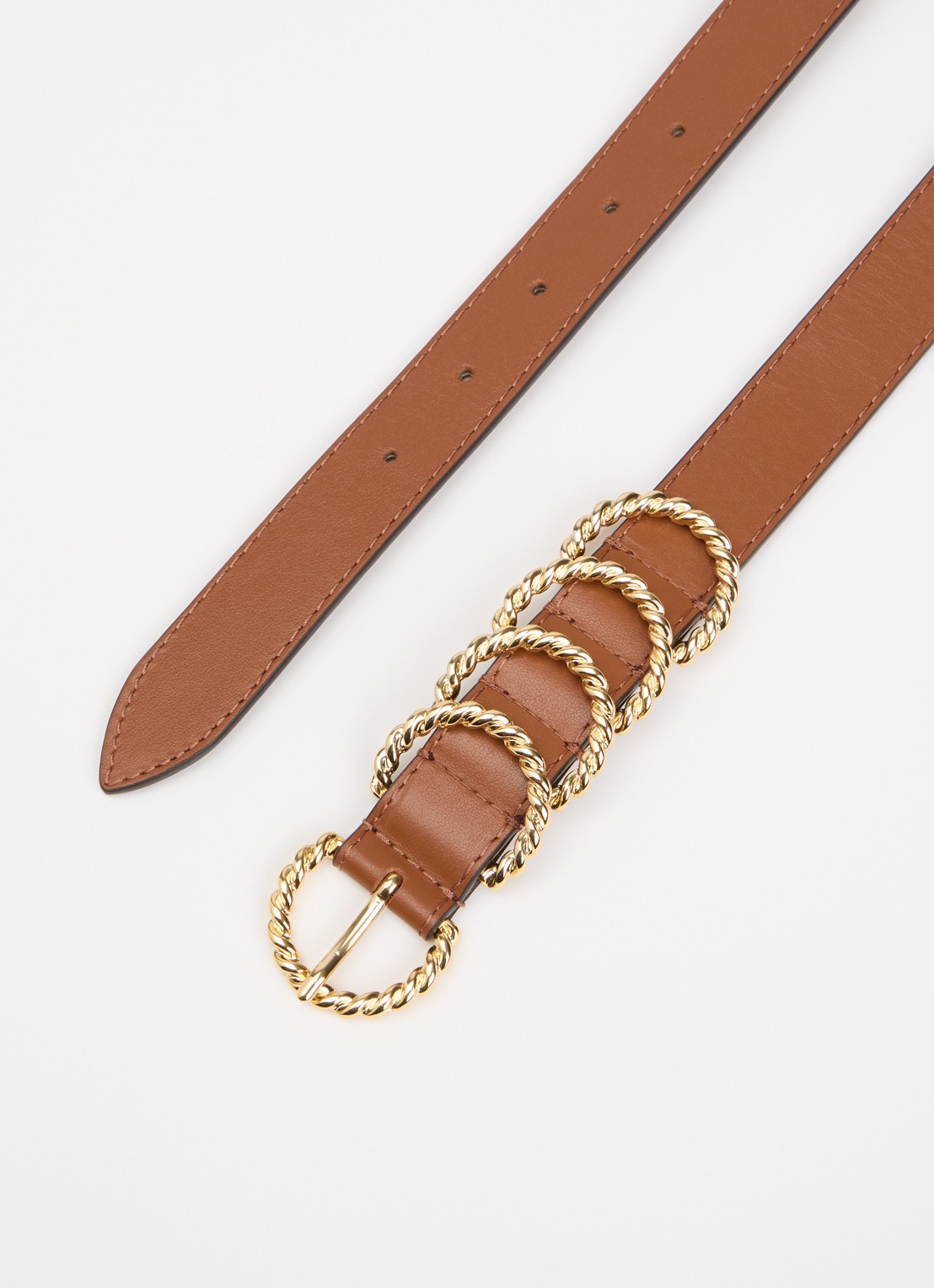 Claudie Pierlot Riem van kalfsleer - detail camel
