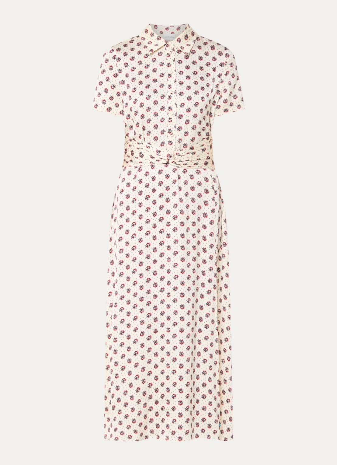 Claudie Pierlot Rismana midi tuniekjurk met bloemenprint - voorkant gebroken wit