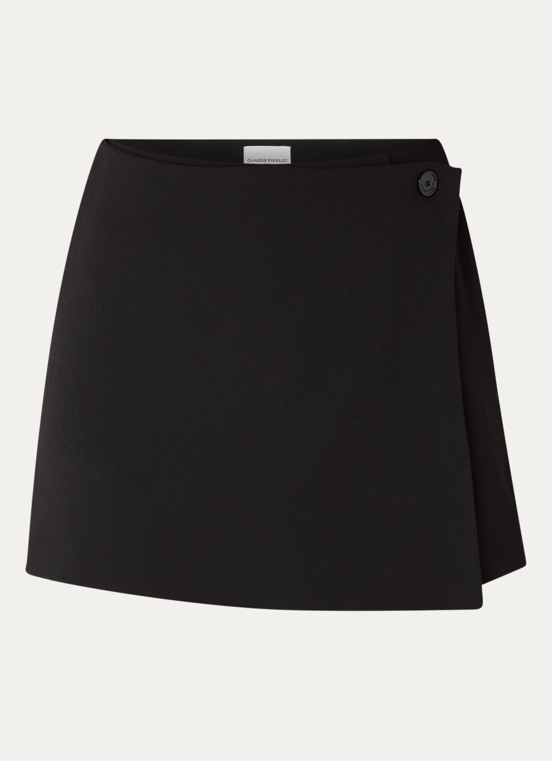 Claudie Pierlot Safia mini broekrok met overslag - voorkant 3 zwart