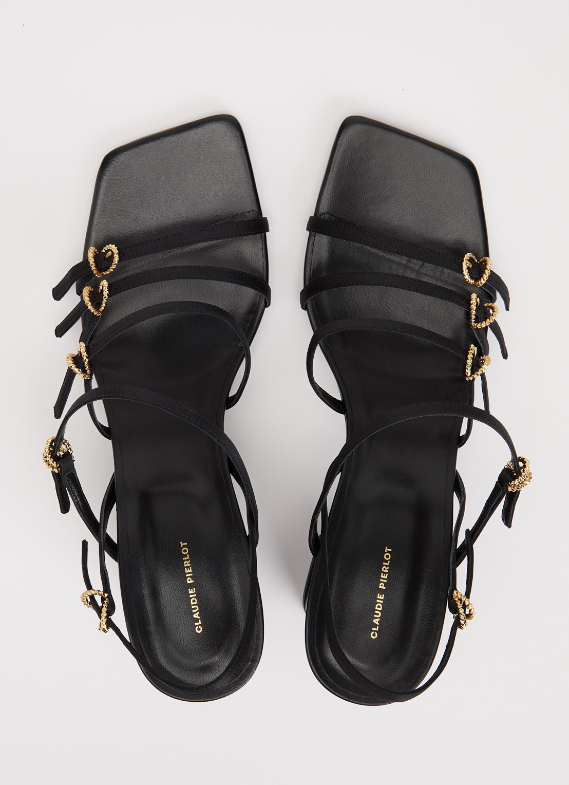 Claudie Pierlot Sandalette met gespdetail - detail 3 zwart