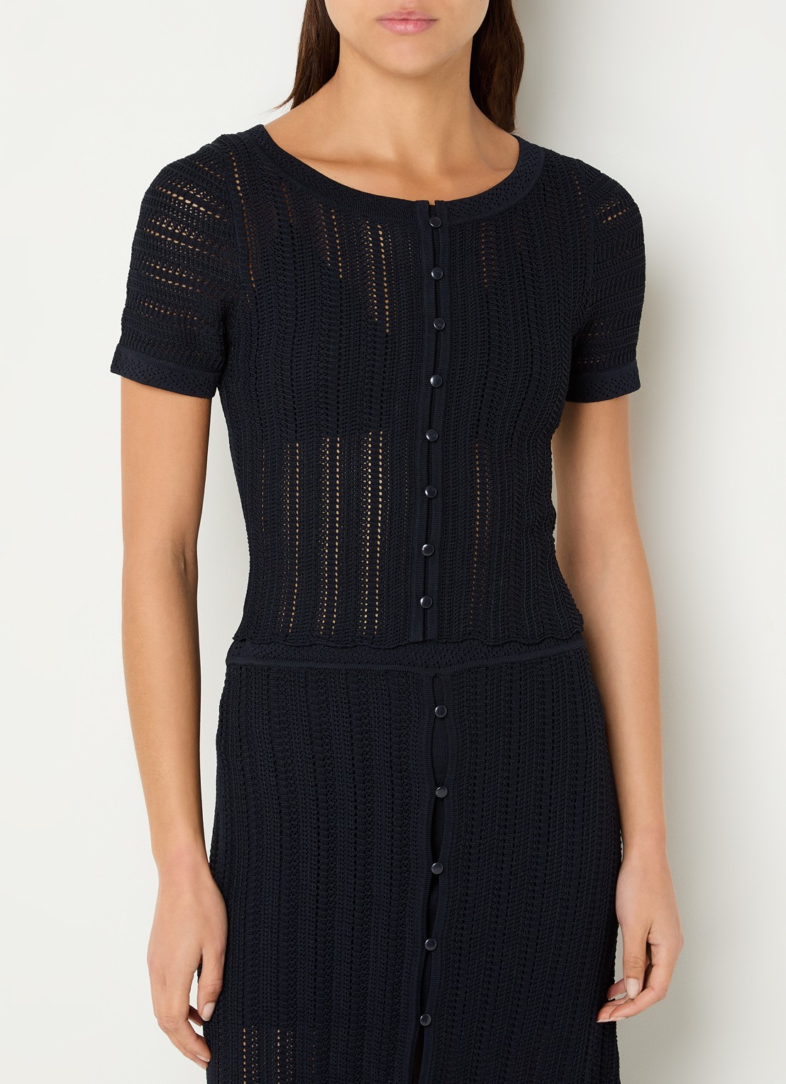 Claudie Pierlot Semi-transparante top met structuur - detail 2 blauw