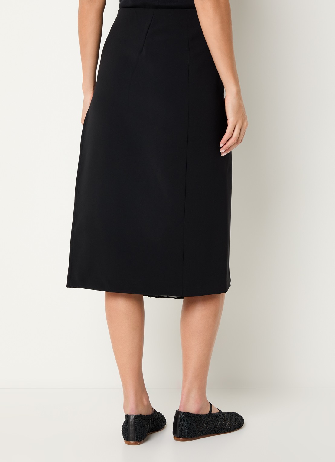 Claudie Pierlot Simona midi rok met plissé - achterkant zwart
